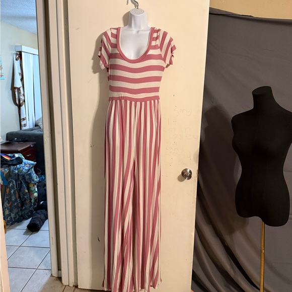 Veveret Pants - Striped Pink and White Jumpsuit